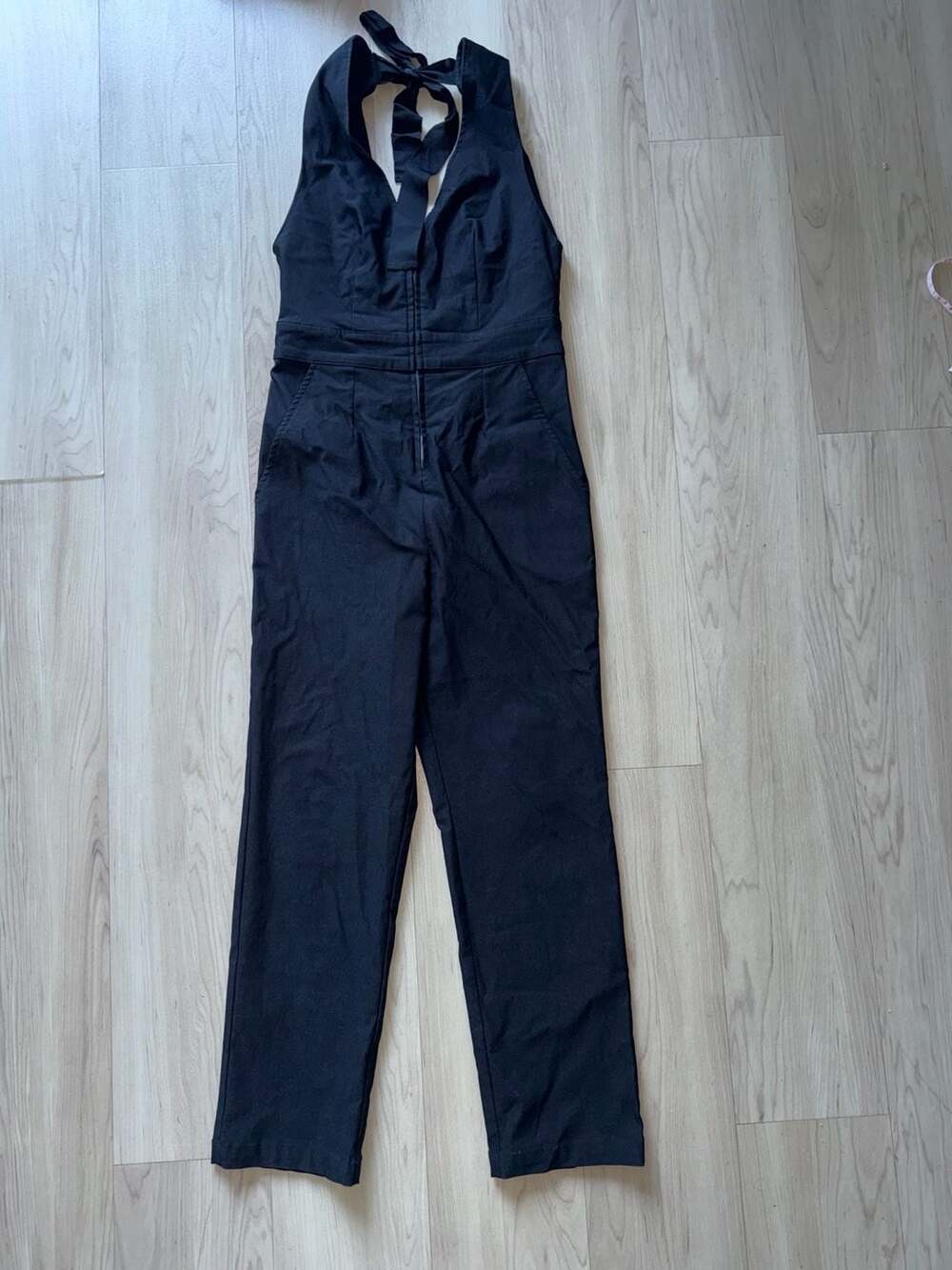 Rivet Utility Icon Halter Jumpsuit Black Size M